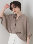 【セットアップ対応】キュプラフィブリルドレープスキッパーブラウス