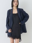 【セットアップ対応】レースサテンアシンメトリーキャミソール