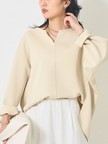 ダブルフェイスプルオーバーブラウス