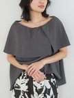 オーバーカラーノースリブラウス/ケープカラー