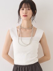 テンセルコットン総針スクエアネックニットタンク｜Rouge vif la cle