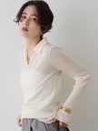 防縮Wシアーポロリブニット