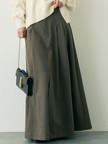 【人気追加】タックフレアマキシスカート