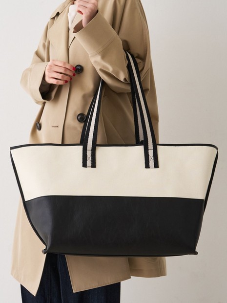 【CHIMERE/シメール】キャンバス×合皮ワイドビックトート【予約】
