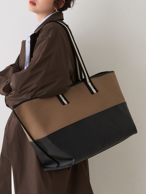 【CHIMERE/シメール】キャンバス×合皮ワイドビックトート【予約】