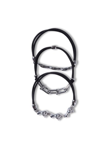 【heyep／ヘイップ】キャット＆メタルパーツ ヘアタイ 3P CAT＆METAL PARTS HAIR TIES - 3 PIECE SET