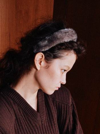 【heyep／ヘイップ】ファーミンクヘアーバンド カチューシャ Faux Mink Headband