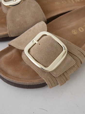 VINILO/ヴィニーロ】スウェードバックルフリンジサンダル【予約