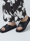 【Waa.Studios/ワースタジオ】レザークロスフラットサンダル XP SANDAL