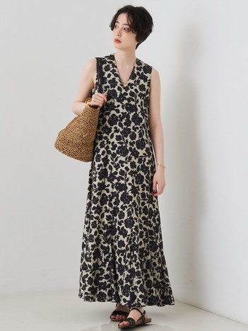 【MARIHA／マリハ】夏の月影のドレス ノースリーブ Rose Fantasy/Greige 花柄