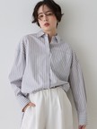 コットンマルチストライプビッグシャツ