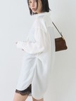 ウエストタックドレープロングシャツ