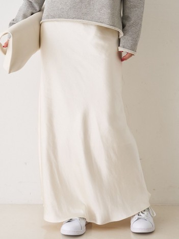 サテンマーメイドイージーロングスカート