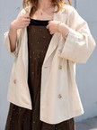 【ロングセラー】【2026SS新作】麻混ハーフ袖ドルマンジャケット