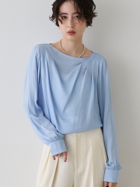 一部店舗限定】ドレープサテンブラウス【予約】｜Rouge vif la cle