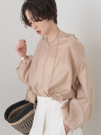 【一部店舗限定】バルーンスリーブシアーブラウス