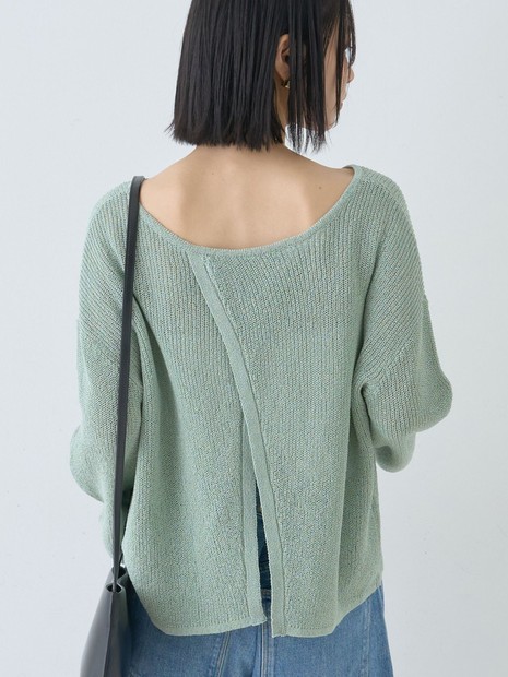 【一部店舗限定】バックスリット ゆるメッシュニット