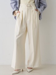 【新色登場】【一部店舗限定】【3サイズ展開】ベルト付きハイウエストタックパンツ