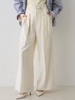 【新色登場】【一部店舗限定】【3サイズ展開】ベルト付きハイウエストタックパンツ