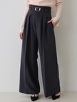 【新色登場】【一部店舗限定】【3サイズ展開】ベルト付きハイウエストタックパンツ