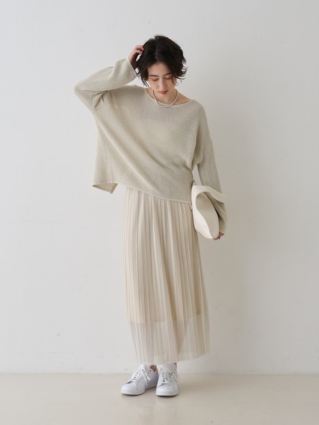【一部店舗限定】ラメシアープリーツスカート