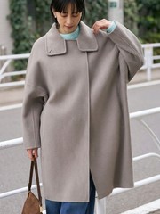 【美品】ルージュヴィフ 140sビックカラーコート ラクレ 近年モデル 定価5万 2サイズ展開】ロイヤルジーロンSUPER140 リバービーバーコート【予約
