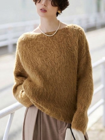 モヘア混シャギーニットプルオーバー【予約】