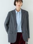 ウール混ストレッチツイルシングルテーラージャケット