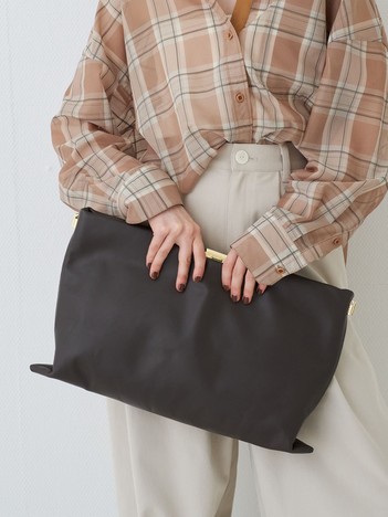 【PUNTI. / プンティ】3WAYレザークラッチバッグ/ショルダー付き/GRFT-TOTE