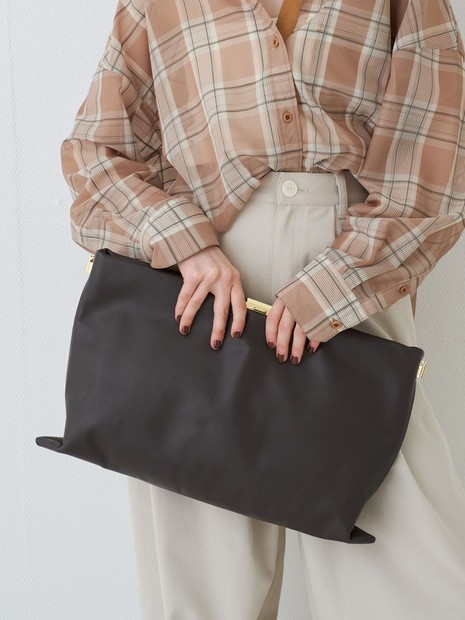 【PUNTI. / プンティ】3WAYレザークラッチバッグ/ショルダー付き/GRFT-TOTE