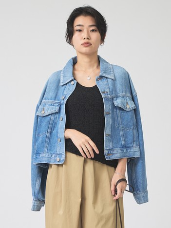 【AGOLDE/エーゴールドイー】Palmer Jacket (Flyweight) SCRIPT / ショート丈デニムジャケット