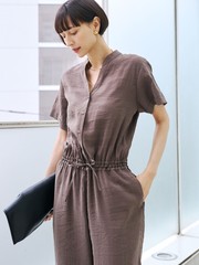 LOHEN /ＶNECK COMBINASON Ｖネックコンビネゾン36茶 一部店舗 / WEB限定】Vネックレーヨンコンビネゾン / オールインワン