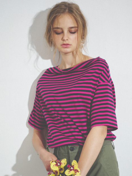 ドロップボーダーカットソー Outlet アウトレット