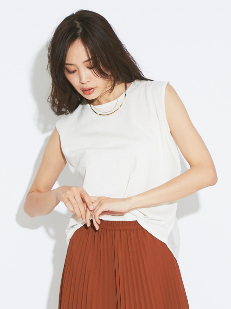 バックシフォンニットプルオーバー