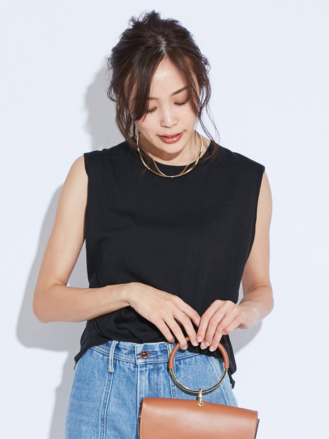 バックシフォンニットプルオーバー