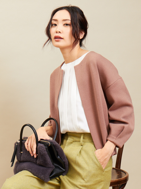 oggi×縄田さんコラボ フォルムニットジャケット