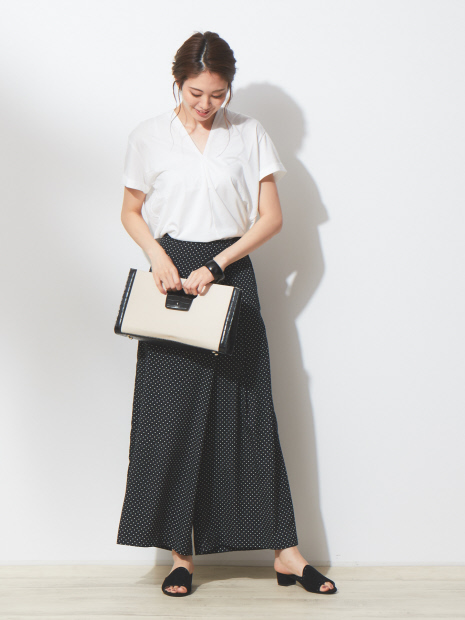 《ブラック再入荷!》ananaドットワイドラップパンツ