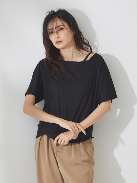 《人気急上昇》《新色入荷》ショルダースリットカットソー