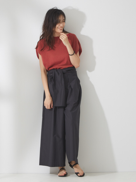 【大人気!再入荷!】和紙コットンクルーネックサマーニット