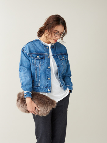 OUTLET (Ladie's) - 【2019AW】【Healthy】Mint ノーカラーデニムジャケット