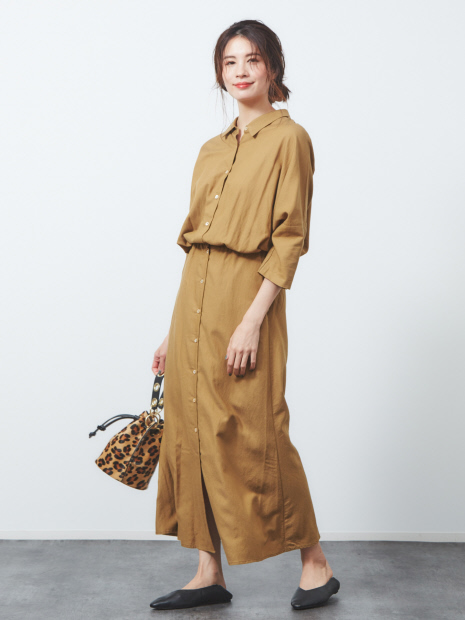 anana 7分袖シャツワンピース