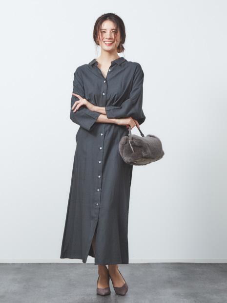 anana 7分袖シャツワンピース
