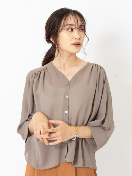 【STORY×qualite】ジョーゼットカーデブラウス
