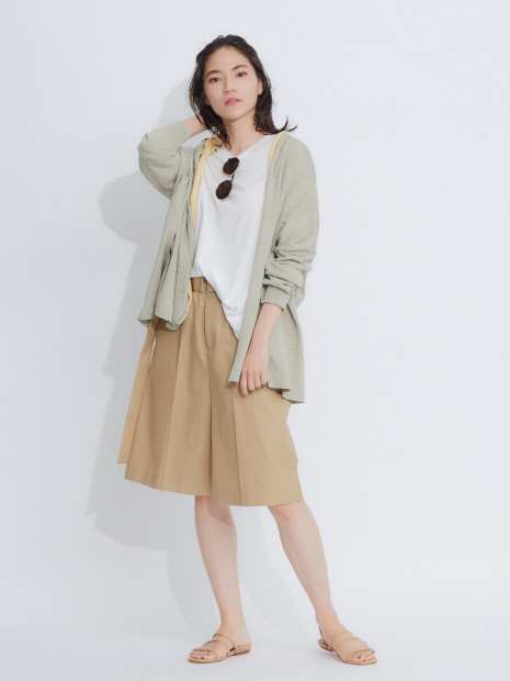 boussole×qualite バイカラーニットカーディガン