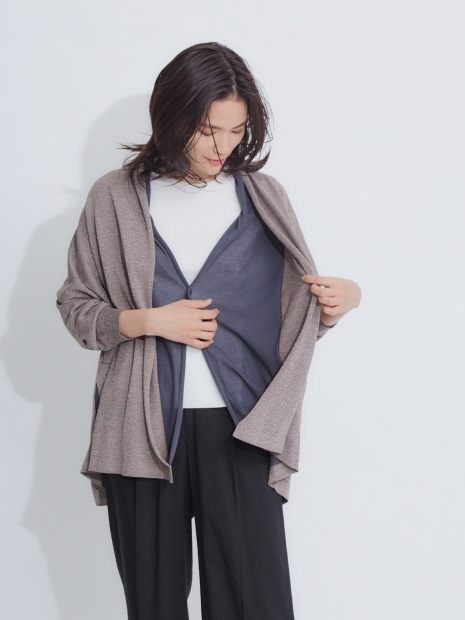 boussole×qualite バイカラーニットカーディガン