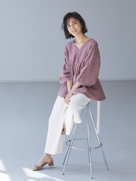 【WEB・一部店舗限定】リネンボリュームブラウス