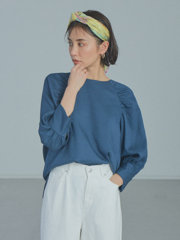 OUTLET (Ladie's) - 【WEB・一部店舗限定】リネンライクギャザーブラウス