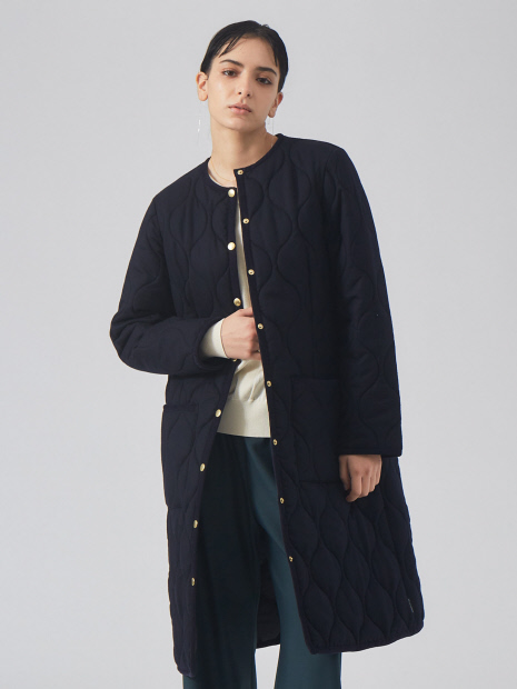 TRADITIONAL WEATHERWEAR】ウール地キルティングロングコート ARKLEY LONG GH｜qualite / カリテ