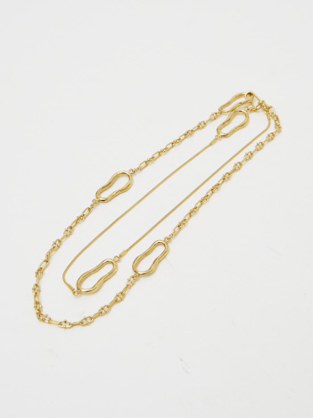 【ADER.bijoux】ダブルチェーンレイヤーネックレス