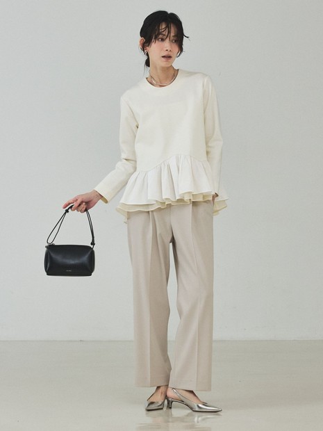 センタープレスストレートパンツ